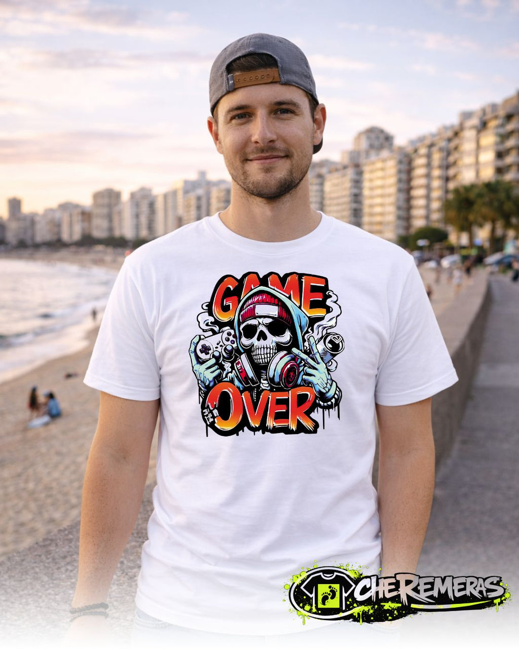 Remera Game Over #254 - Front White Solid