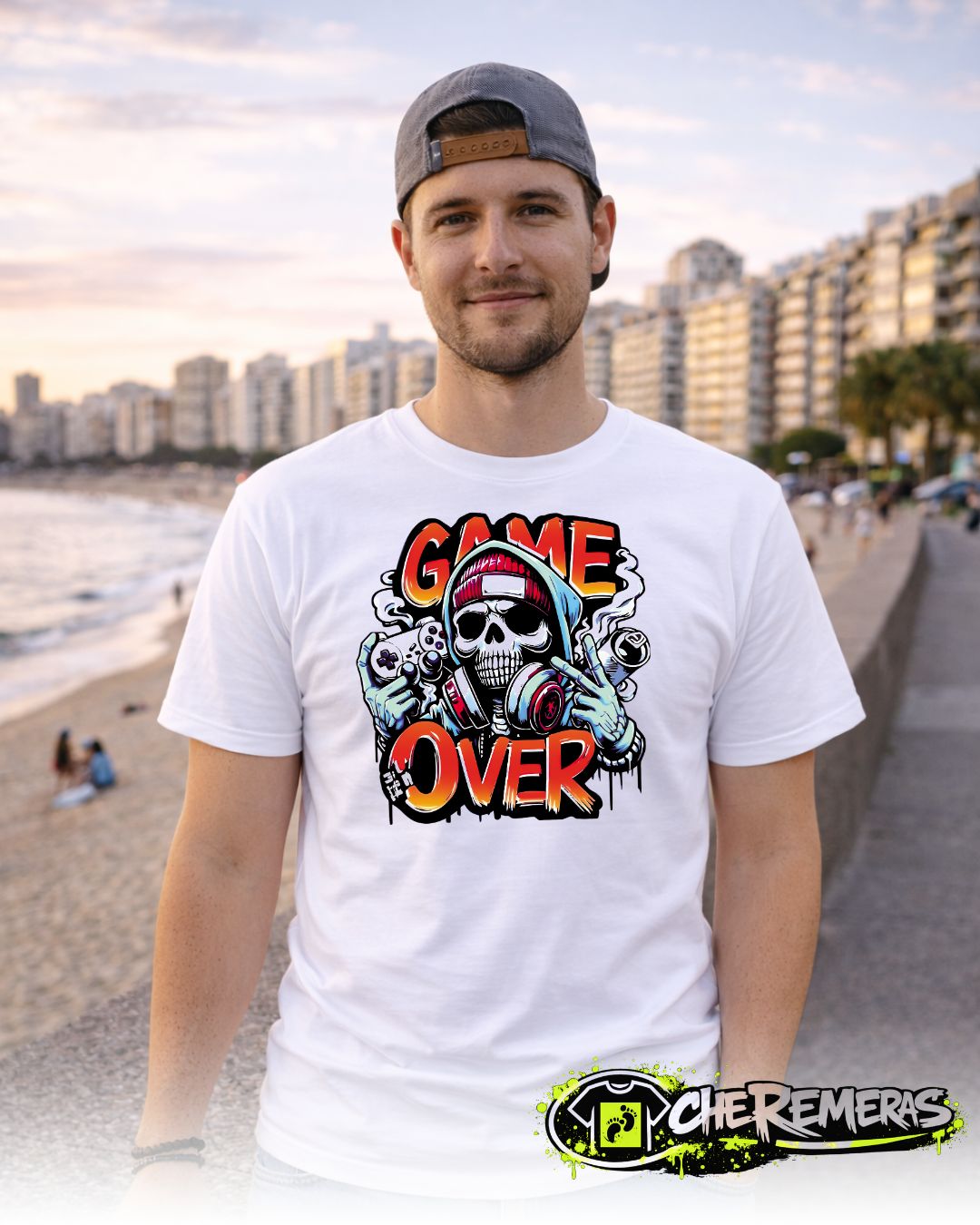 Remera Game Over #254 - Front White Solid